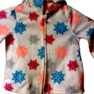 Crazy 8 ~Baby Girls ~Hoodie ~2T ~ Jacket ~ Fleece ~Full Zip ~White & Multicolor